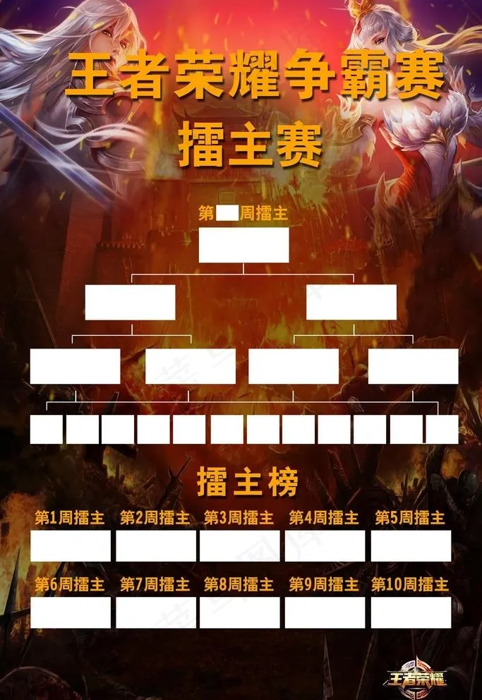 王者荣耀晋级表图片(2268X3402(DPI:72))psd模版下载