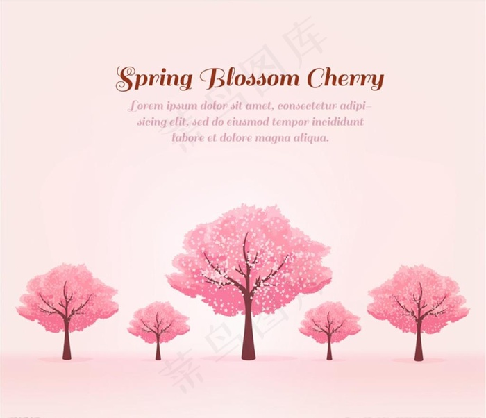 春季粉色樱花树图片