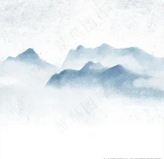 云雾山峰水墨图图片