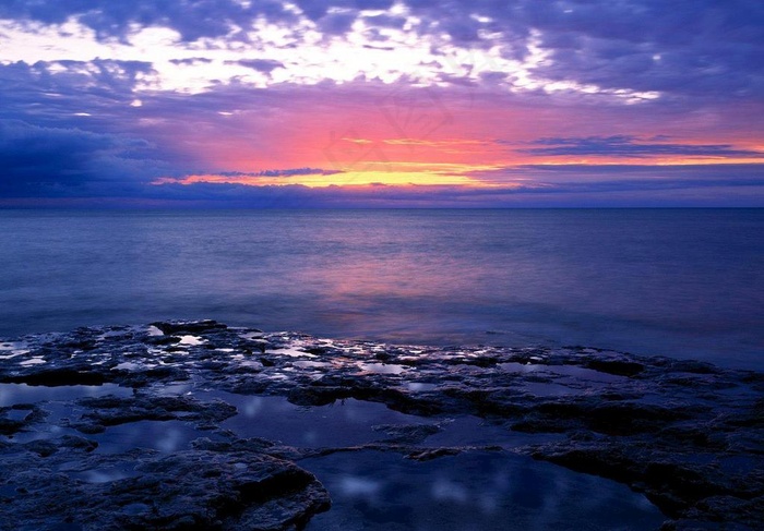 大气海上日出图片