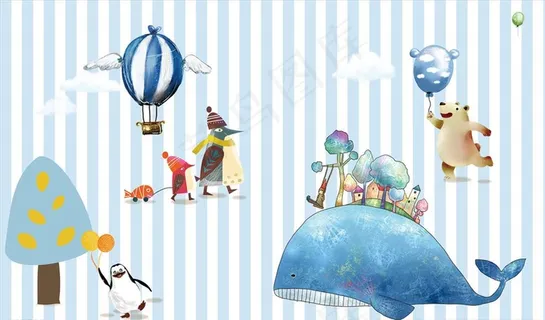 动物卡通 企鹅 欧式背景墙图片 动物卡通 企鹅 欧式背景墙图片