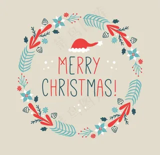 可爱的圣诞花环图片