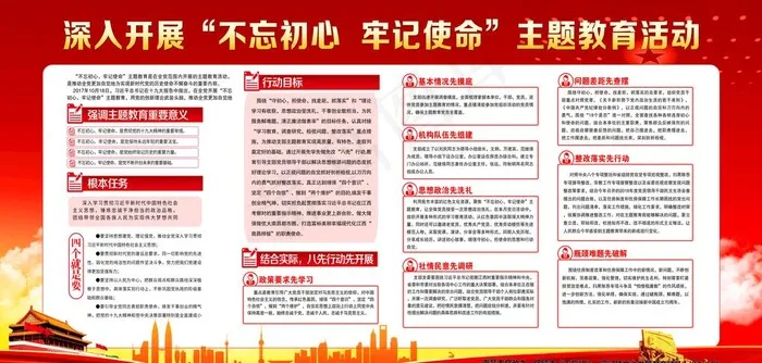 不忘初心牢记使命主题教育活动图片(12106X6142(DPI:150))psd模版下载
