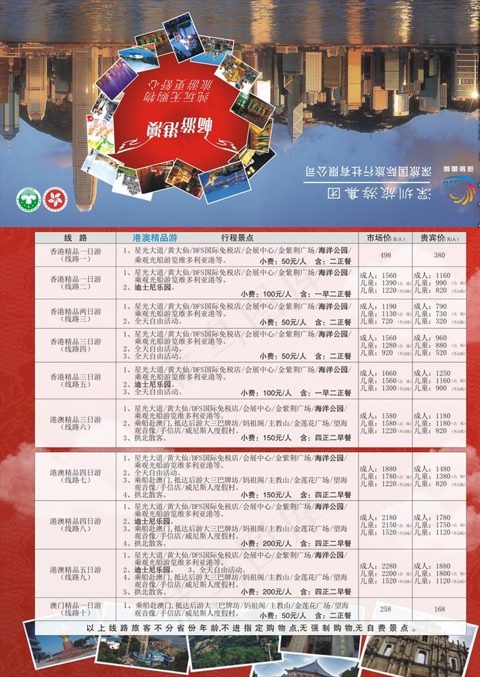 香港澳门旅游图片(216X291)cdr矢量模版下载
