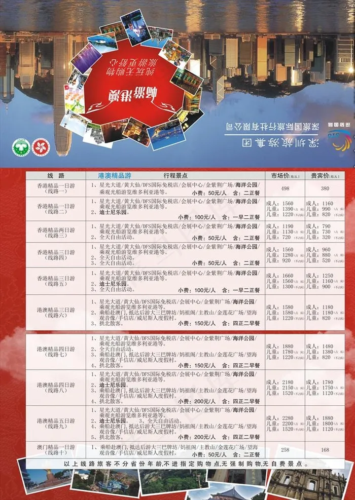 香港澳门旅游图片(216X291)cdr矢量模版下载
