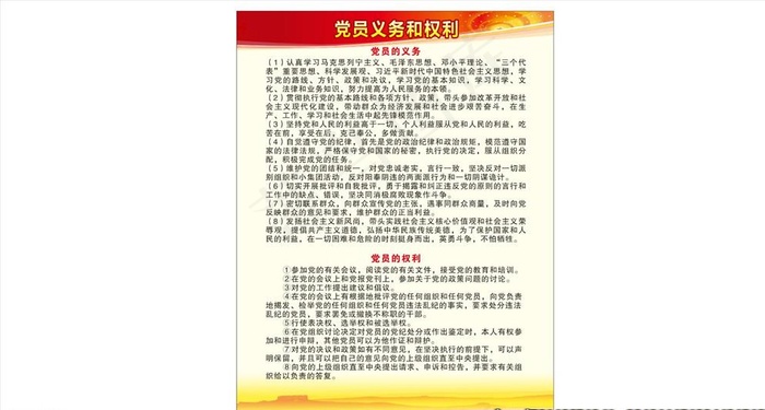 党员义务和权力图片cdr矢量模版下载