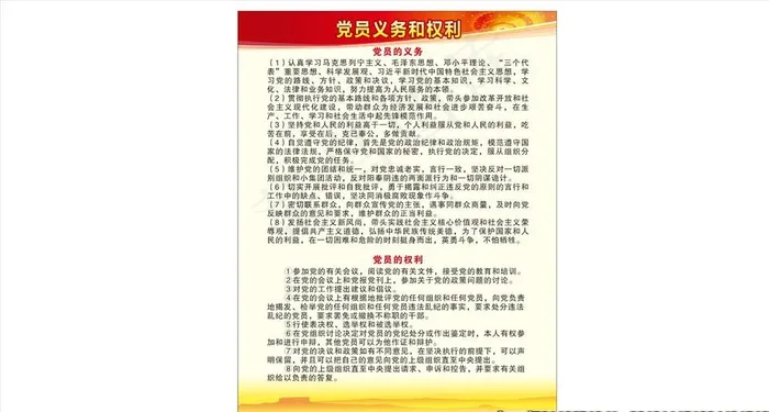 党员义务和权力图片cdr矢量模版下载