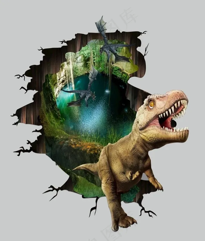 恐龙3D地贴图片