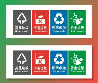 垃圾分类标志 四大类 垃圾图片 垃圾分类标志 四大类 垃圾图片