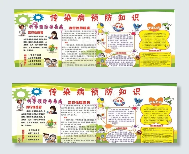 传染病预防知识图片cdr矢量模版下载