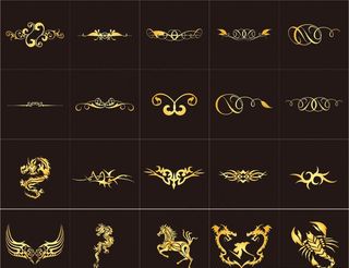 金色花边 金色花纹 花边 角花图片