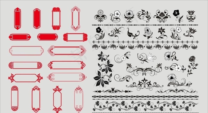 矢量花朵标题栏图片