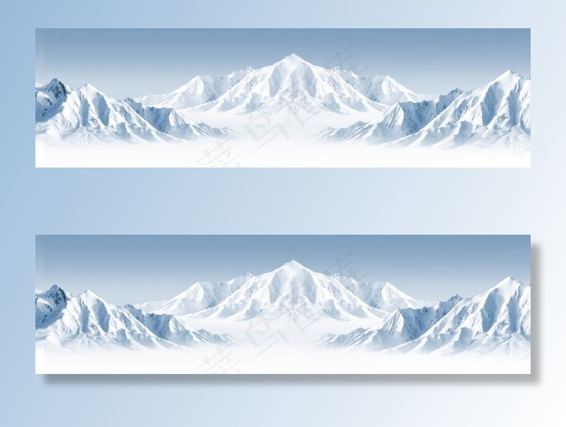雪山图片psd模版下载