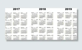 2017-2019年年历图片