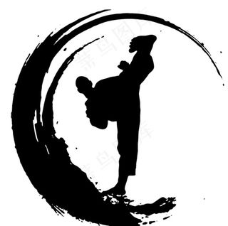 水墨跆拳道图标素材图片