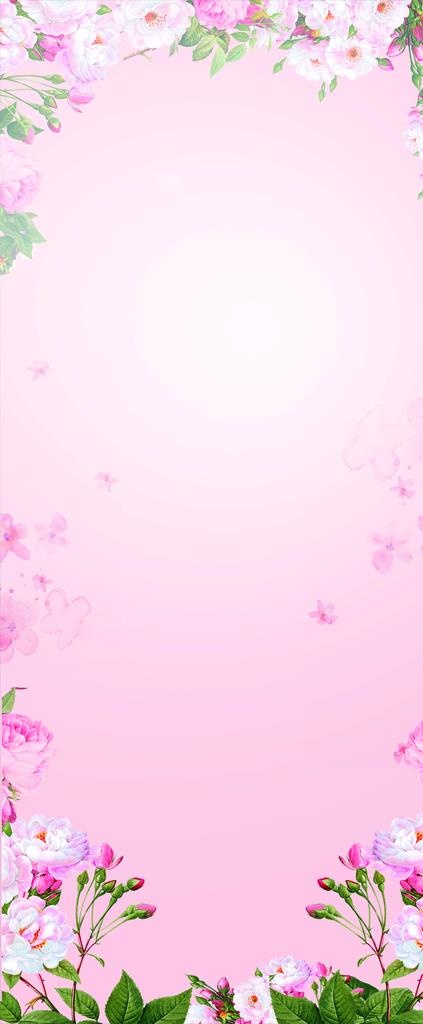 粉色彩妆展架背景图片