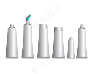 手绘牙膏瓶体插画设计图片