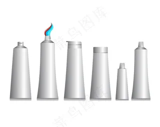 手绘牙膏瓶体插画设计图片