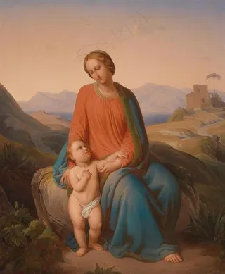 圣母与圣婴图片