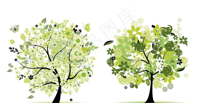 四季花朵树木图片