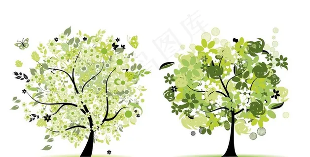 四季花朵树木图片