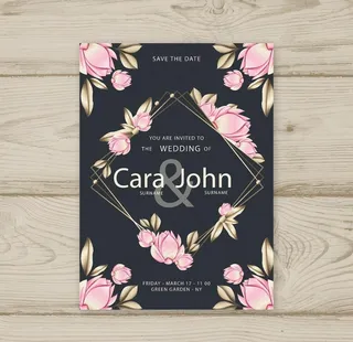 花卉婚礼卡片图片