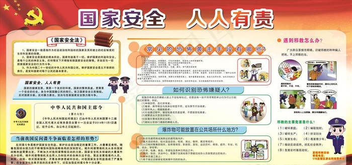 国家安全宣传栏图片cdr矢量模版下载