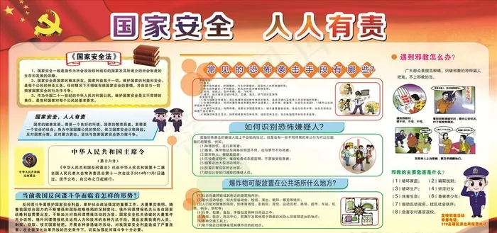 国家安全宣传栏图片cdr矢量模版下载