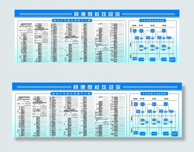 驾校教学大纲 考试流程图图片(15748X5551(DPI:100))psd模版下载