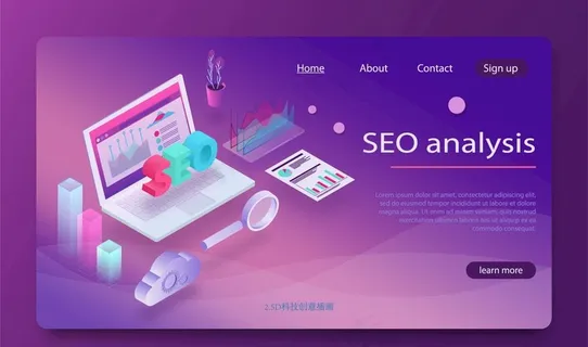 扁平化创意2.5D科技插画图片