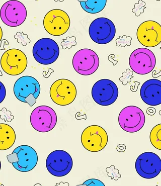 多彩笑脸对话框文字图片