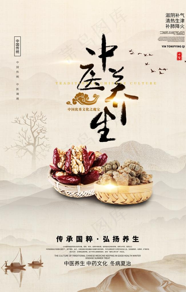 中医养生传统宣传活动海报素材图片