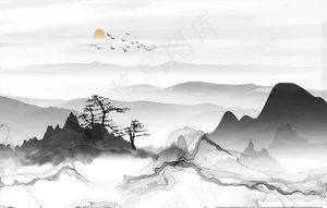 水墨山图片