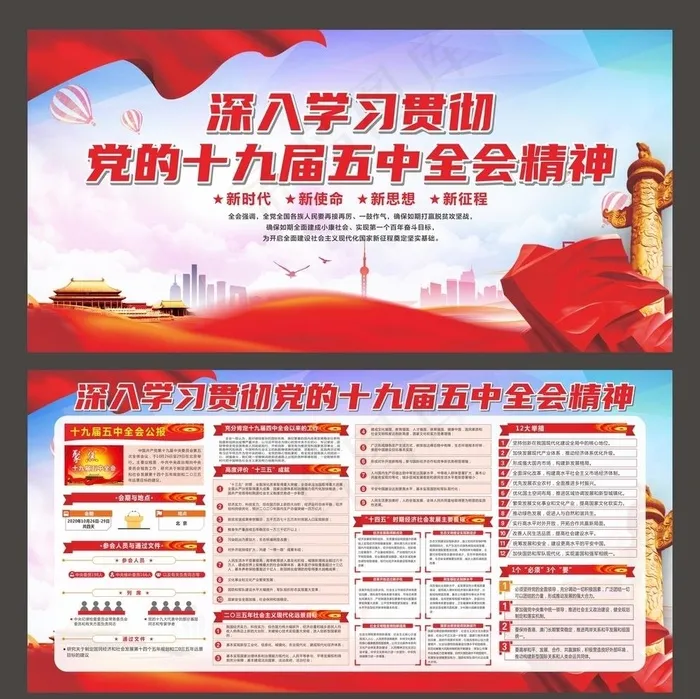 十九届五中全会图片cdr矢量模版下载