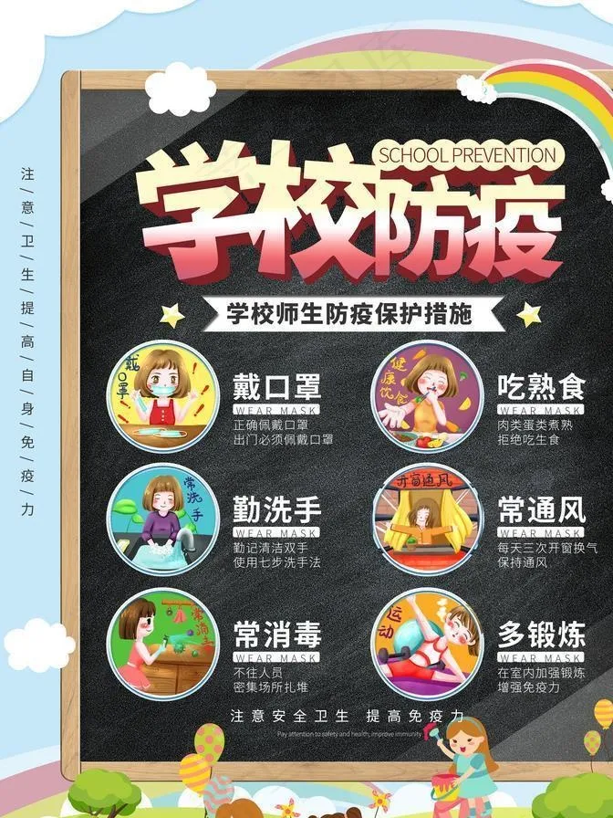 学校防疫图片(3543X4724(DPI:150))psd模版下载