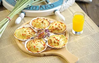 芝士烤 扇贝图片