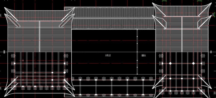 古建祠堂戏楼二层平面图片