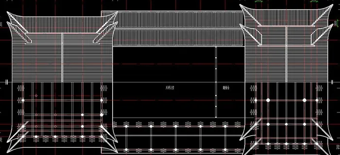 古建祠堂戏楼二层平面图片