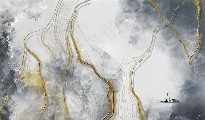 水墨画背景墙图片(9071X5669(DPI:72))psd模版下载
