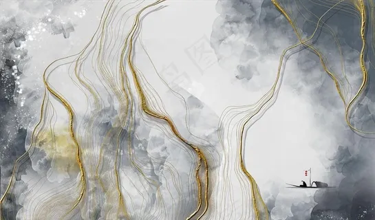 水墨画背景墙图片