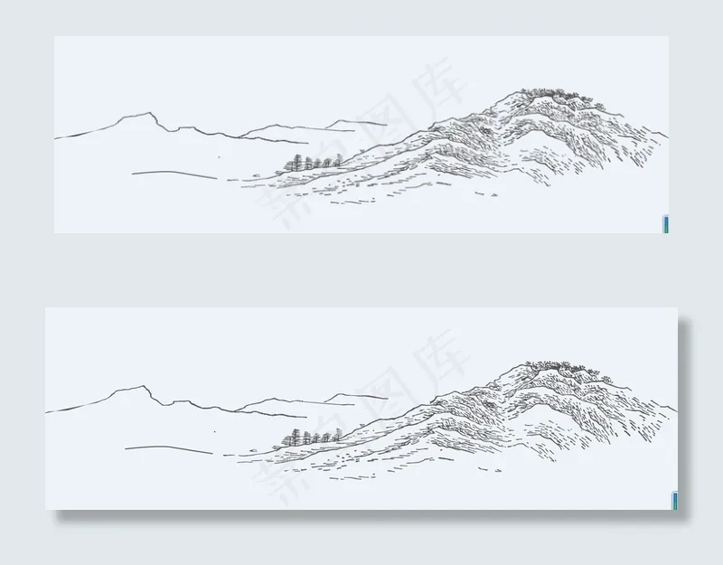线描山图片ai矢量模版下载