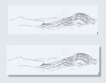 线描山图片