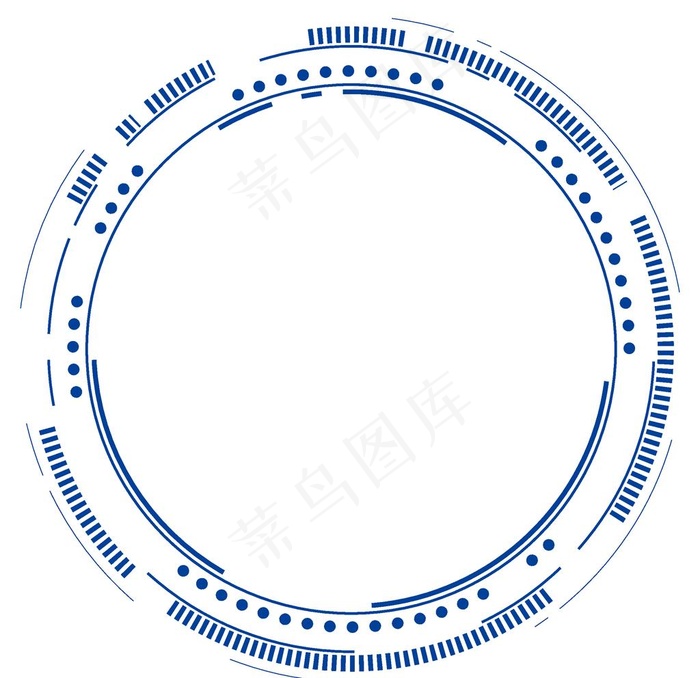 蓝色科技圆形图片ai矢量模版下载
