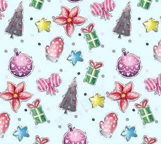 圣诞元素无缝背景图片