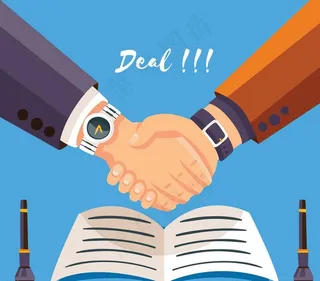 签订合同握手的手臂图片