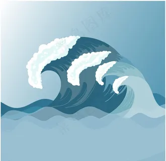海浪卡通素材图片