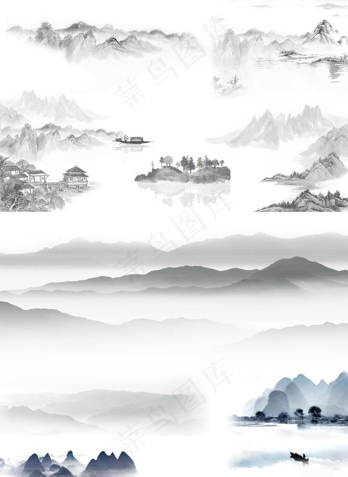 中国风山水墨画图片(2480X3508(DPI:300))psd模版下载