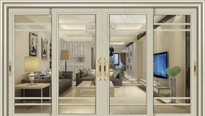 玻璃门效果图图片