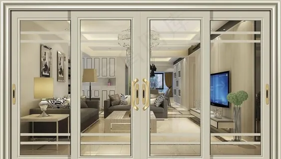 玻璃门效果图图片