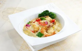 芝士大虾焗饭图片